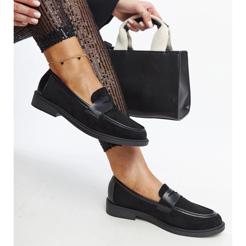 Floretta loafers i svart mocka 1