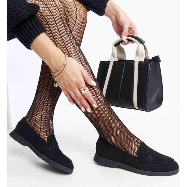 Nibras loafers i svart mocka 1