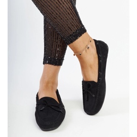 Hayam svarta mockasiner med rosett 2