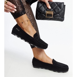 Nafisah loafers i svart mocka 1