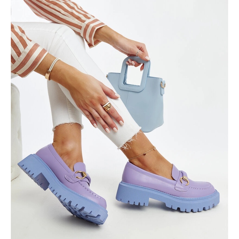 Lila loafers med Lasima-spänne violett 1