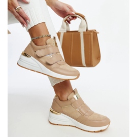 Bruna wedge sneakers med kardborreknäppning från Orly 1