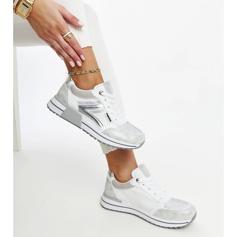 Silver plattformssneakers med Mauli-rhinestones 1