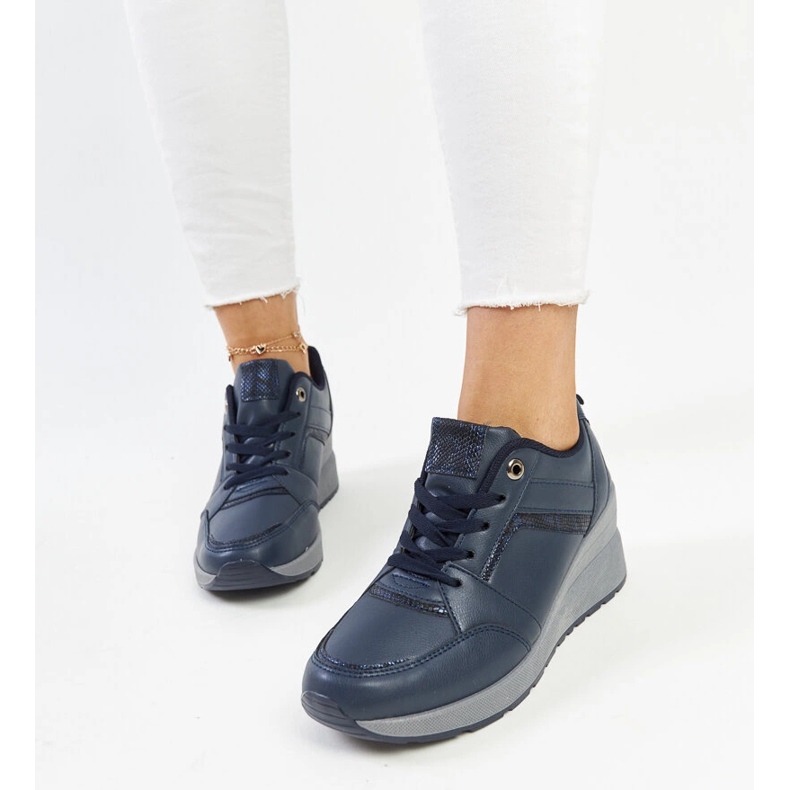 Marinblå Cristel wedge sneakers 1