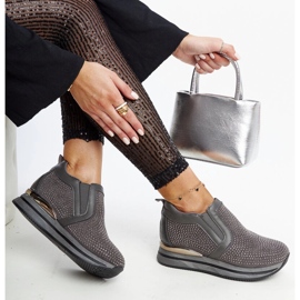 Mörkgrå Cadelaria wedge sneakers 1