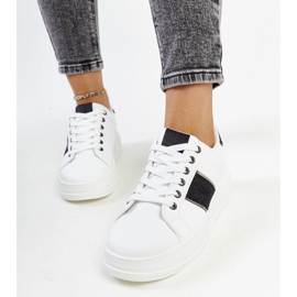 Vita och svarta sneakers med tjock Finestra-sula 2