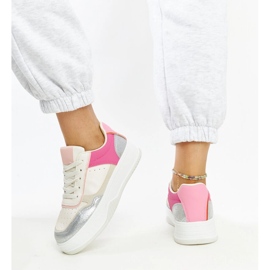 Vita och rosa sneakers med tjock Rumai-sula 3