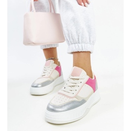 Vita och rosa sneakers med tjock Rumai-sula 2