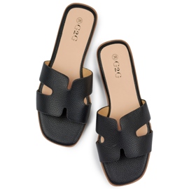 Svarta klassiska casual flipflops för kvinnor 1