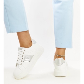 Vita och silver sneakers med tjock Finestra-sula 3