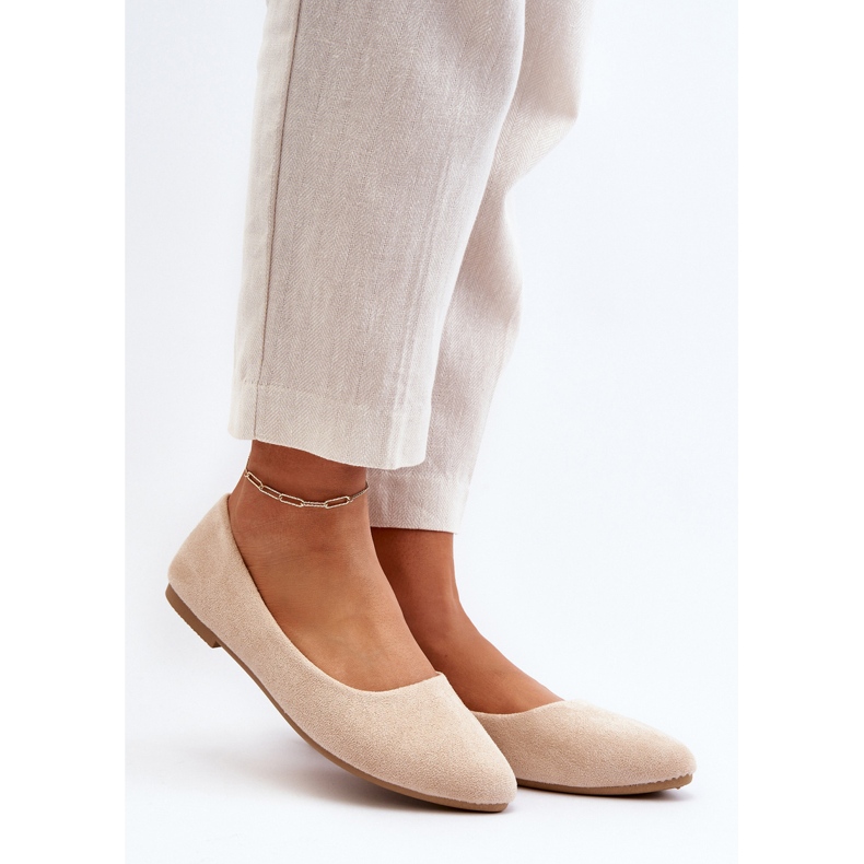 Ballerina i mocka dam Beige Kommia 2
