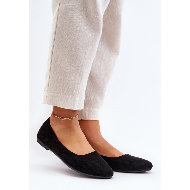 Svarta Kommia ballerinor i mocka för kvinnor 2