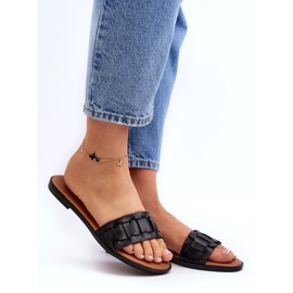 Seastar Kvinnors platt -höghelade tofflor svart 2