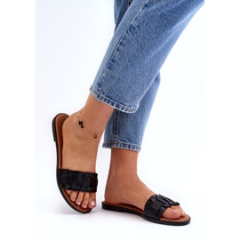 Seastar Kvinnors platt -höghelade tofflor svart 3