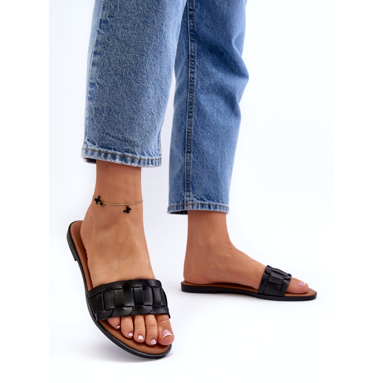 Seastar Kvinnors platt -höghelade tofflor svart 4