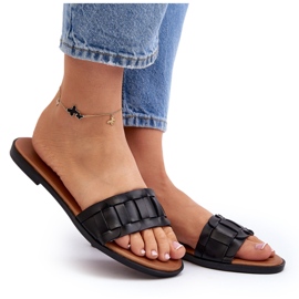 Seastar Kvinnors platt -höghelade tofflor svart 8