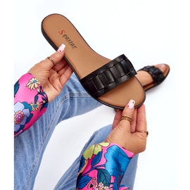 Seastar Kvinnors platt -höghelade tofflor svart 7