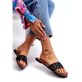 Seastar Kvinnors platt -höghelade tofflor svart 6