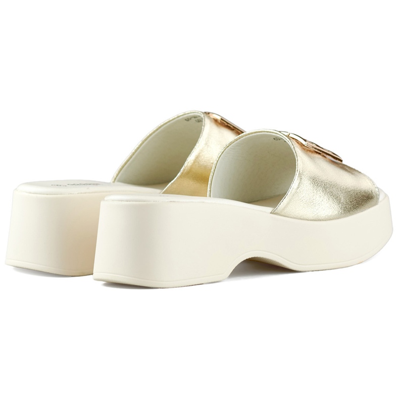 Gyllene, eleganta, bekväma flip-flops med tjock sula 1