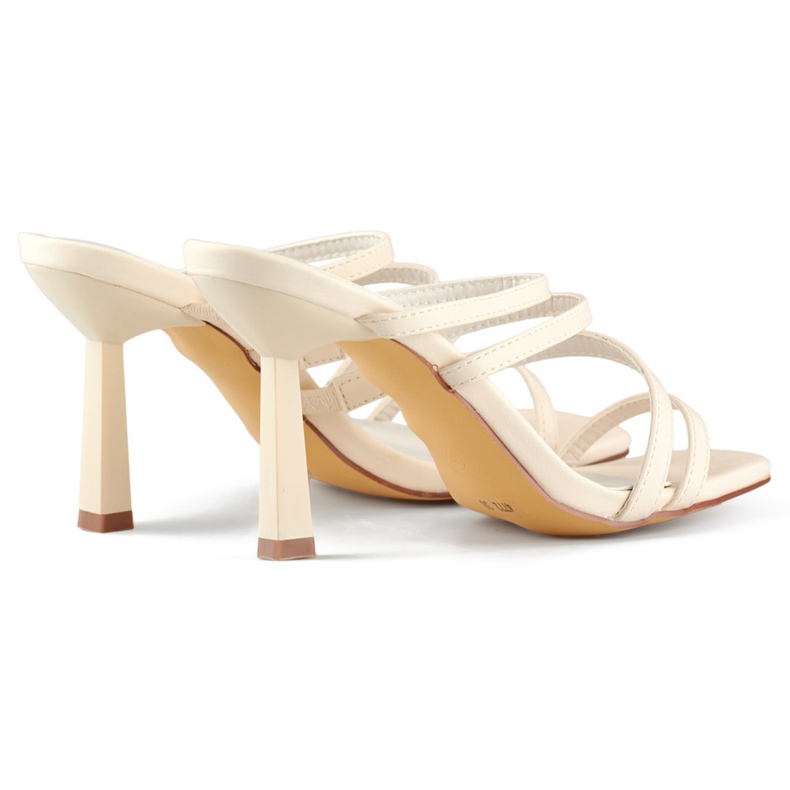 Snygga beige damflip-flops med hög klack 1