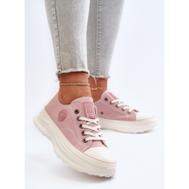 Sneakers för kvinnor på en massiv sula Big Star NN274129 Rosa 6