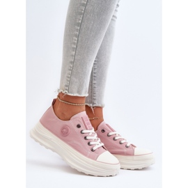 Sneakers för kvinnor på en massiv sula Big Star NN274129 Rosa 4