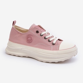 Sneakers för kvinnor på en massiv sula Big Star NN274129 Rosa 5