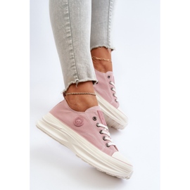 Sneakers för kvinnor på en massiv sula Big Star NN274129 Rosa 1