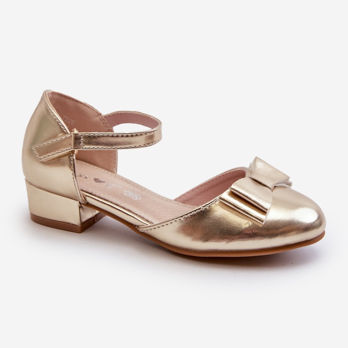 Ballerinaskor för flickor med Andarifa-rosett i guld gyllene 1