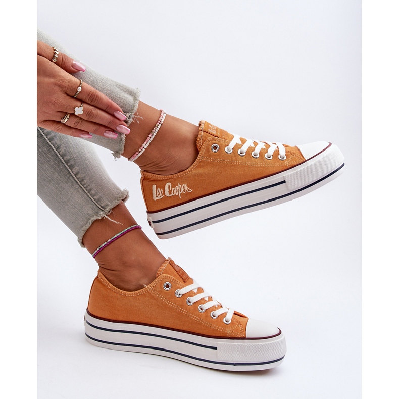 Sneakers dam med tjock sula Lee Cooper LCW-24-31-2216 Orange 2