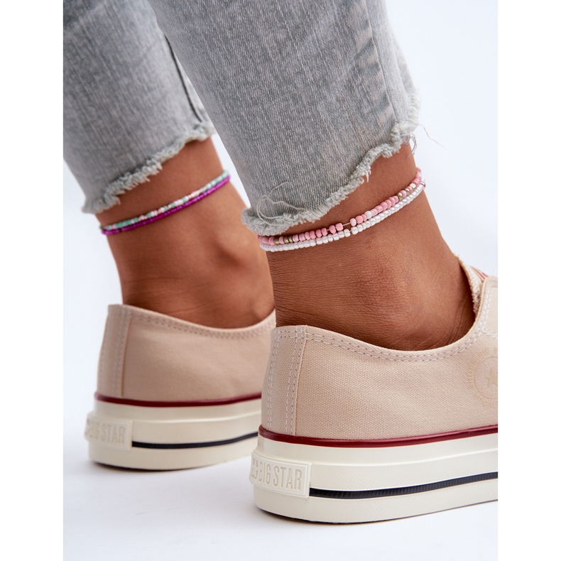 Låga sneakers för kvinnor Big Star NN274272 Beige 2