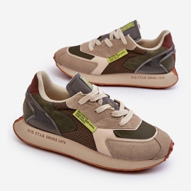 Sportskor Herr Sneakers Memory Foam System Big Star NN174345 Khaki grön 1