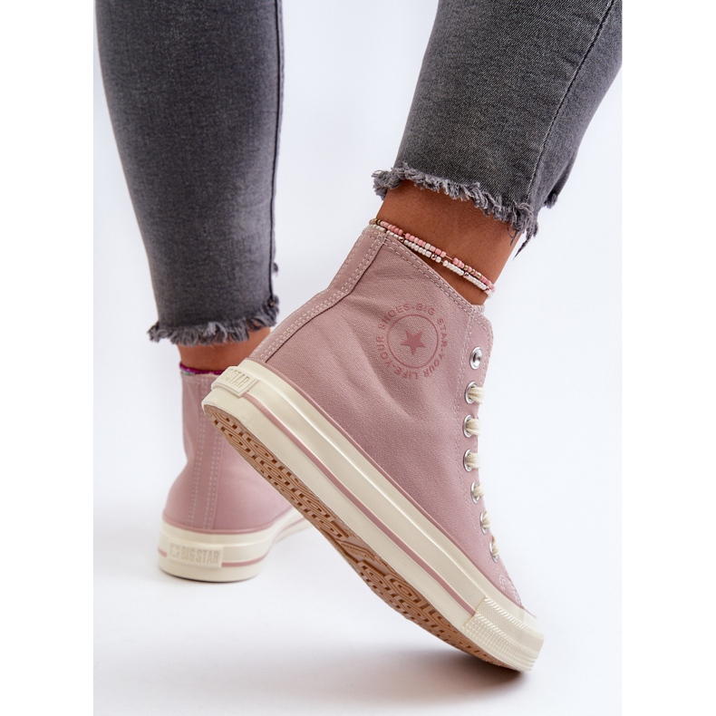 Höga sneakers för kvinnor Big Star NN274277 Rosa 1