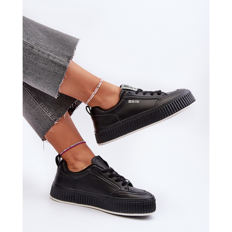 Platform Sneakers dam Big Star NN274255 Svart 1