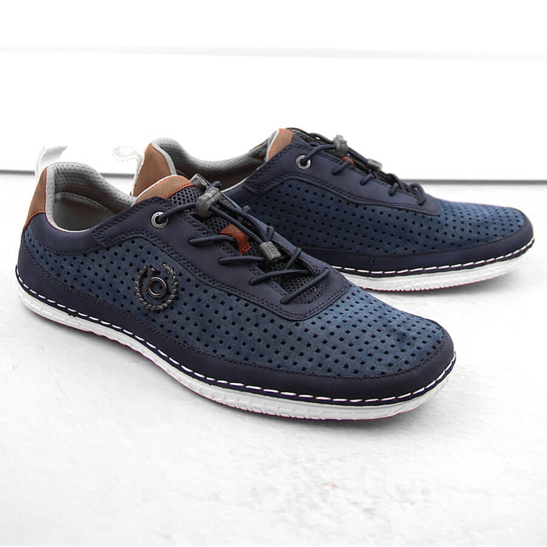 Bekväma herrsportslip-on skor Bugatti NN153246 blå 1