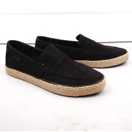 Herrskor, slip-on espadrillos mockasiner, svart Big Star NN174046 1