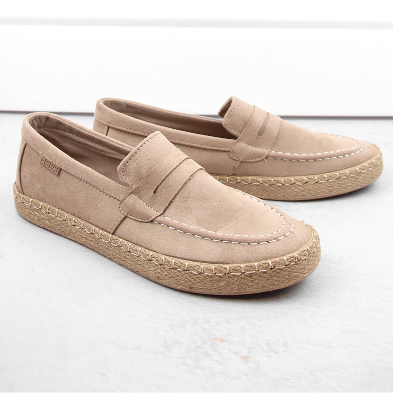 Herrskor, slip-on espadrillos mockasiner, beige Big Star NN174049 1