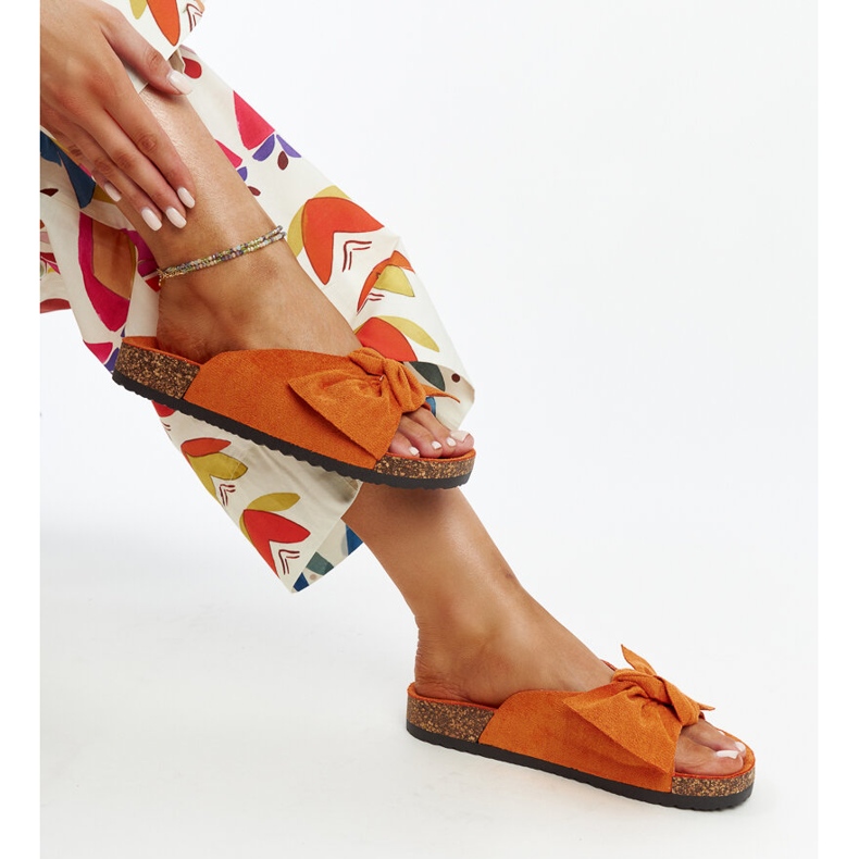 Orange flip-flops med korksula från Aamu 1