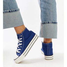 Blå high-top sneakers med tjock sula från Bagy 3