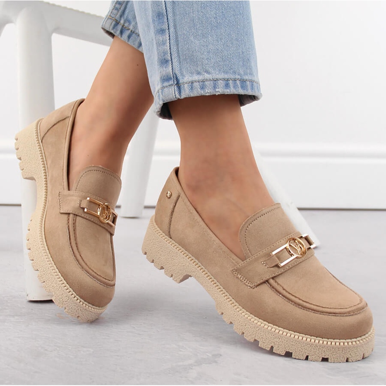 Damskor i mocka, beige mockasiner Potocki YQ21047 1