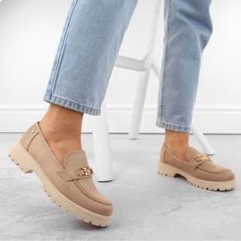 Damskor i mocka, beige mockasiner Potocki YQ21047 2