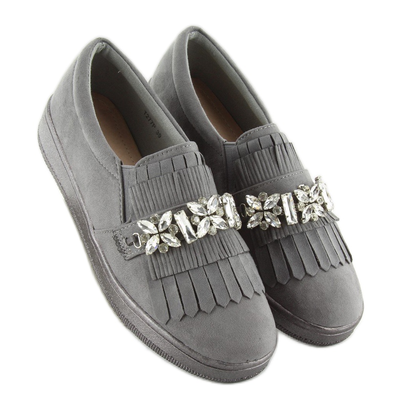 Slipons på en pärlsula t277p Grå 2