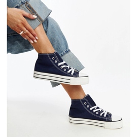 Marinblå high-top sneakers med tjock sula från Bagy 1