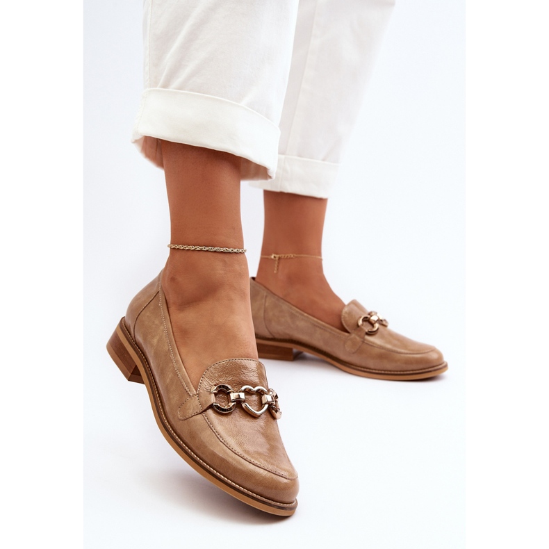 Dam läderpatent Loafers Laura Messi 2760 Brun 1