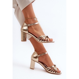 Evento Damsandaler i guld Pyrrette med hög klack gyllene 1