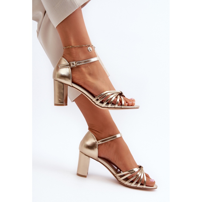 Evento Damsandaler i guld Pyrrette med hög klack gyllene 1
