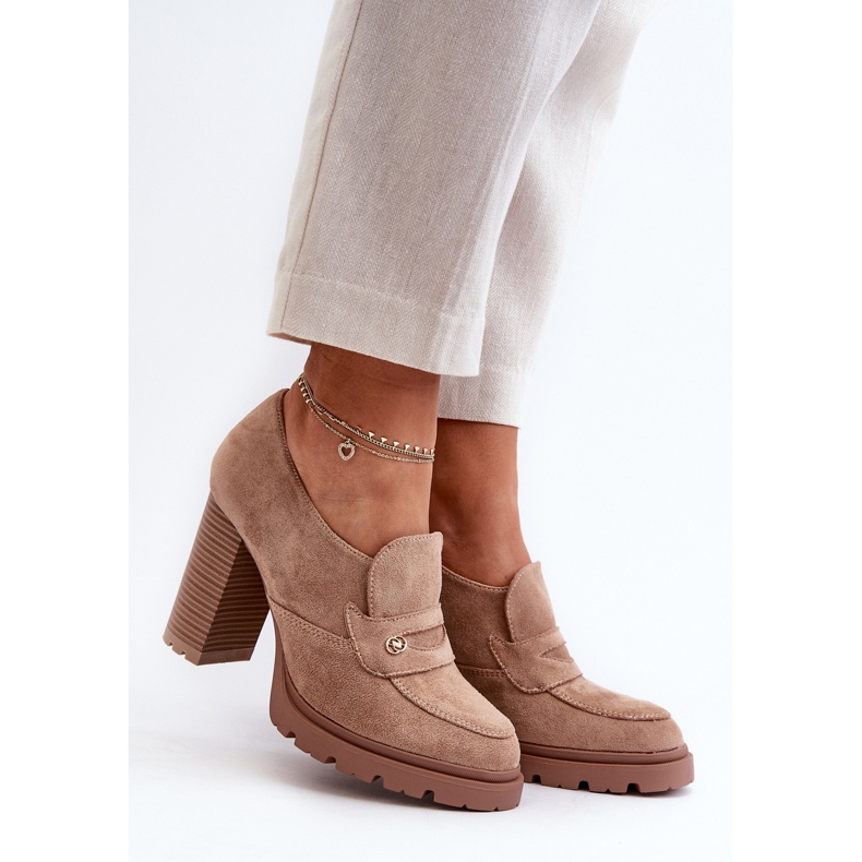 Evento Skor i ekomocka för kvinnor på hög klack Beige Larmaves 1