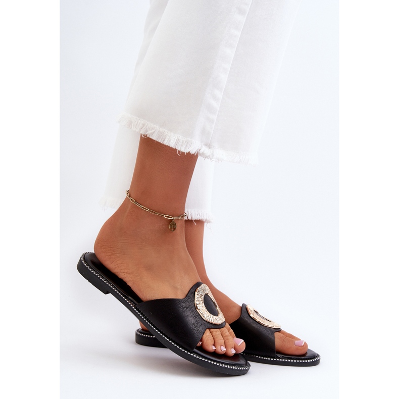 Damtofflor med dekoration, Svart Cilima 2