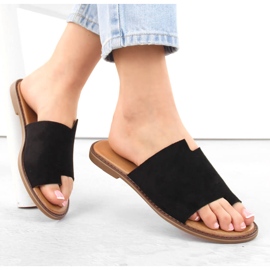 Flipflops i mocka för kvinnor, svarta eVento 4586 1