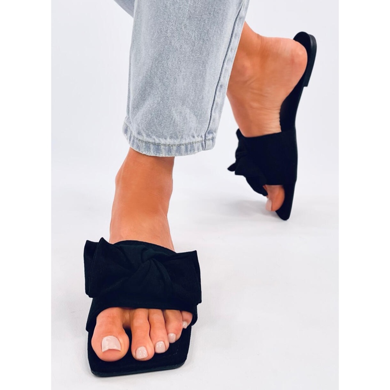 Nisha Black Square Sole Slides svart 1